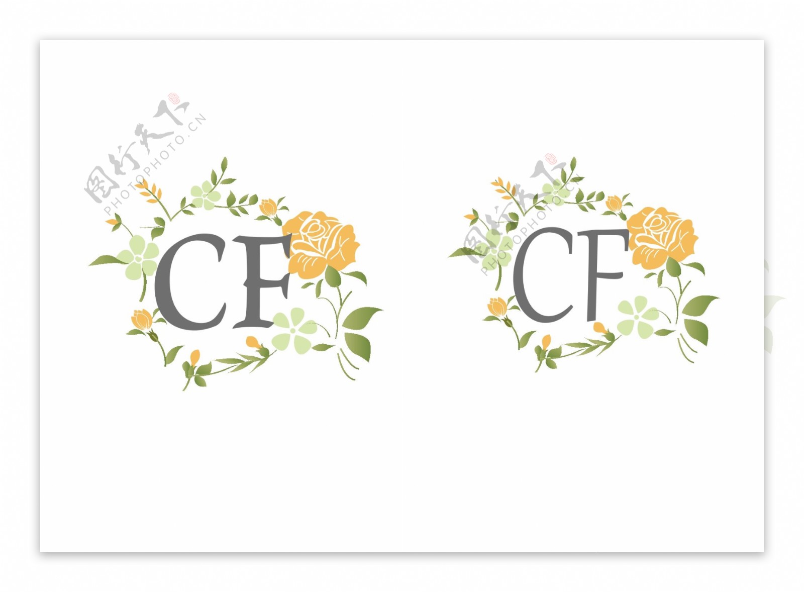 花环形状婚礼logo