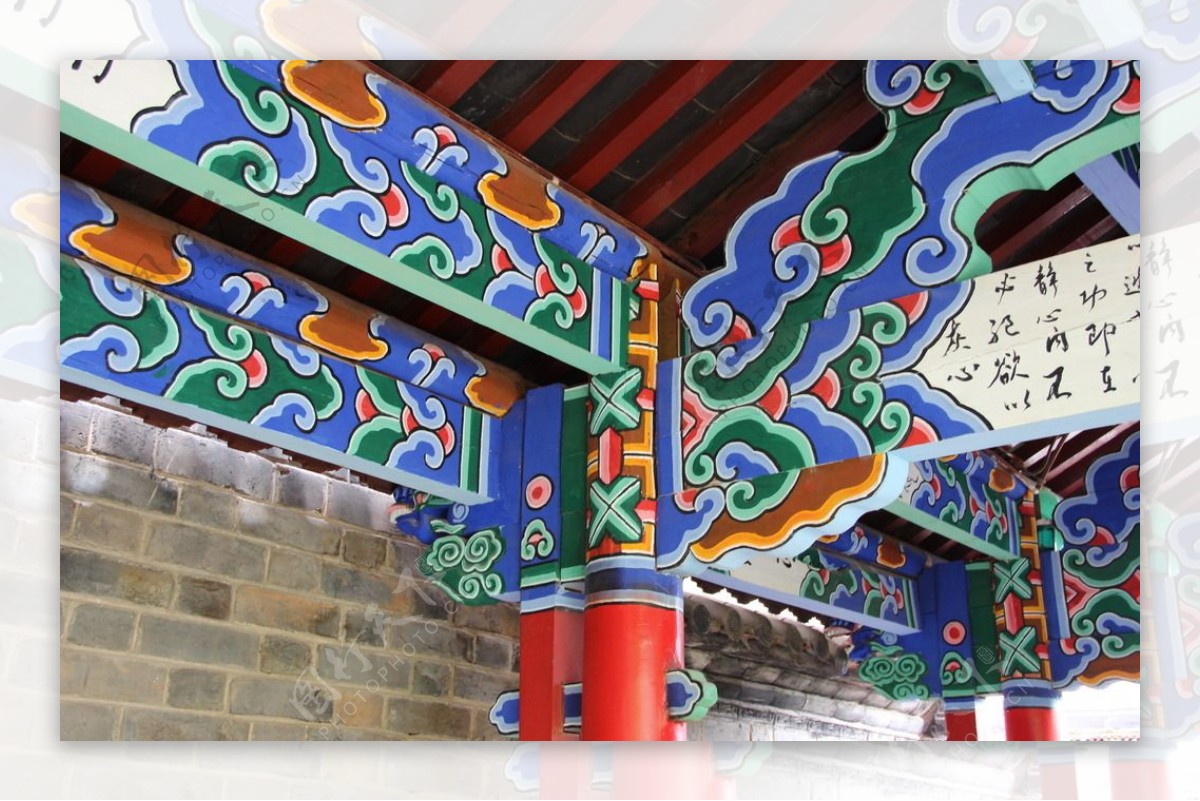 中式建筑横梁彩绘