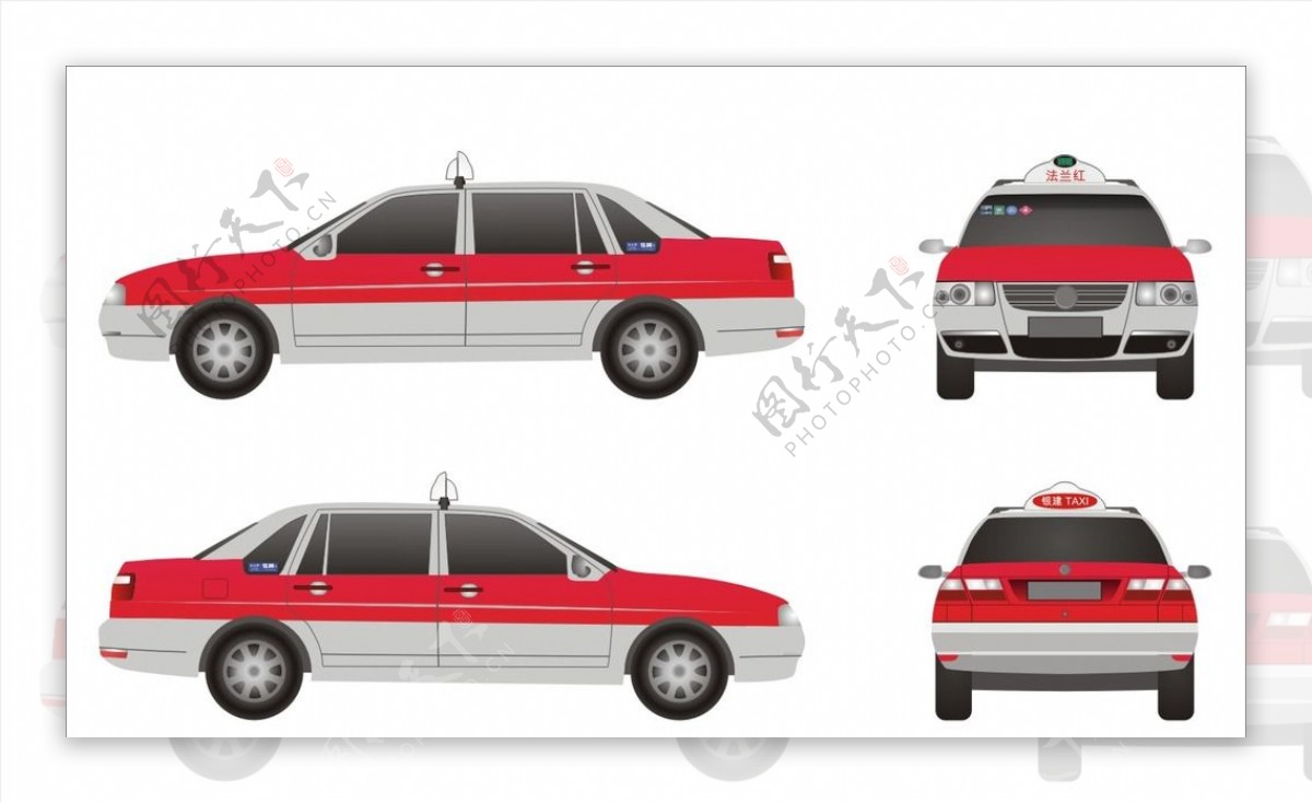 上海银建出租车颜色示意图