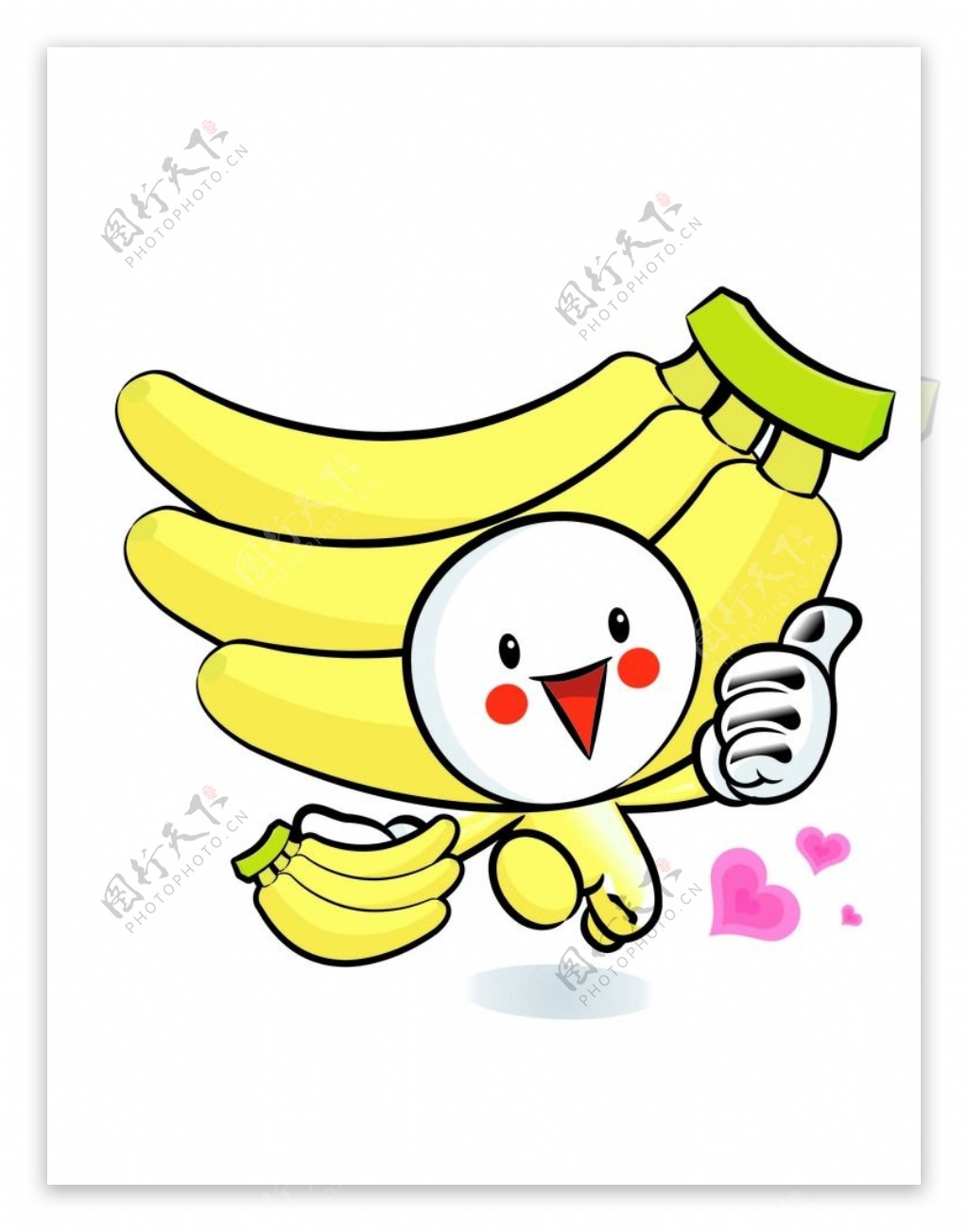矢量卡通香蕉印花图案