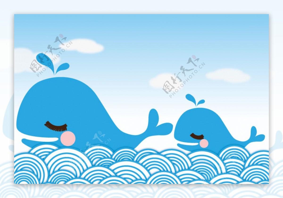 卡通鲸鱼蓝鲸