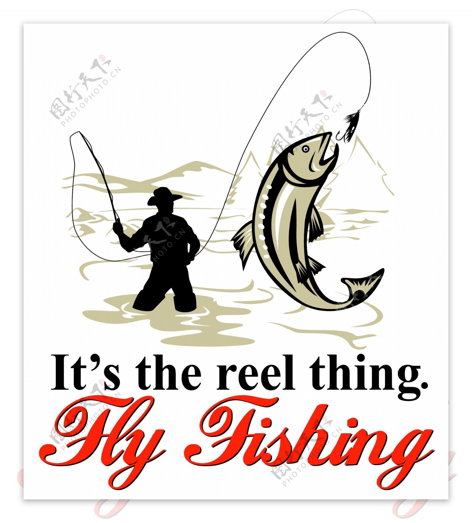 钓鱼的卡通形象
