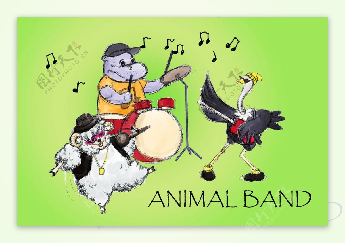 卡通动物乐队