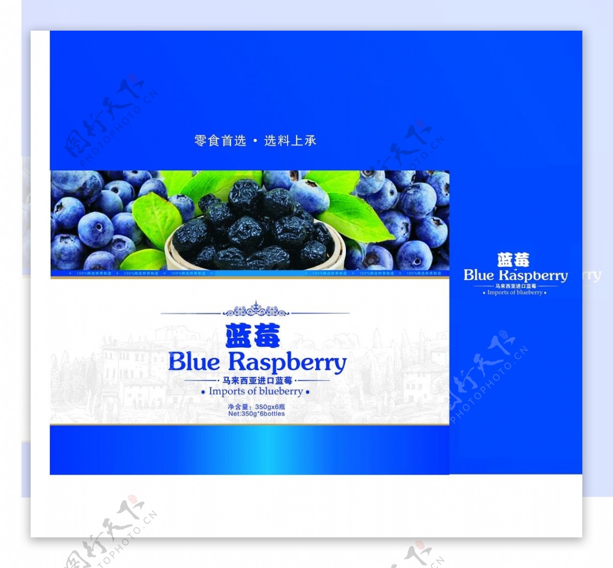 蓝莓包装展开平面图