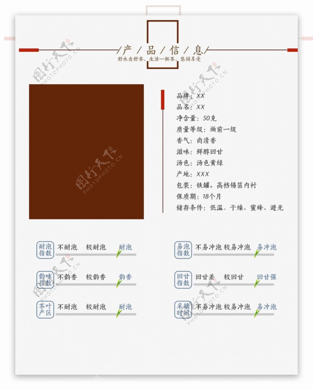 淘宝茶叶参数表版块