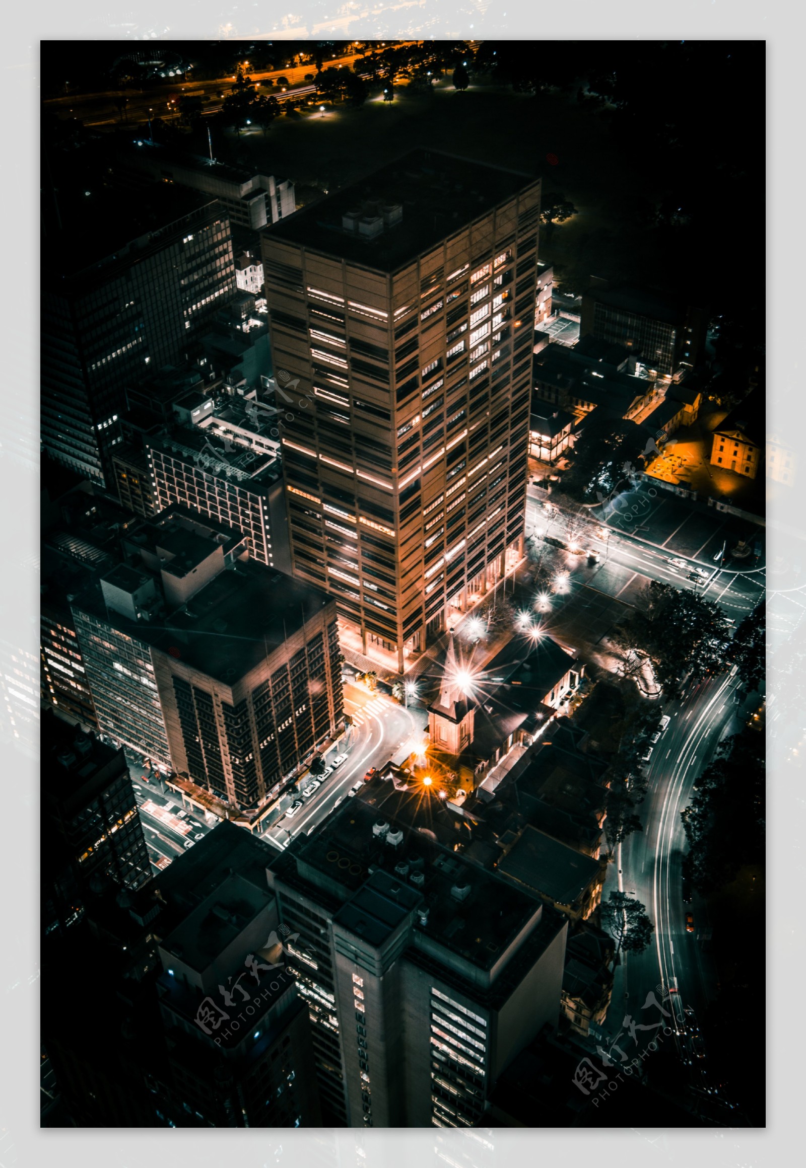 俯视城市夜景