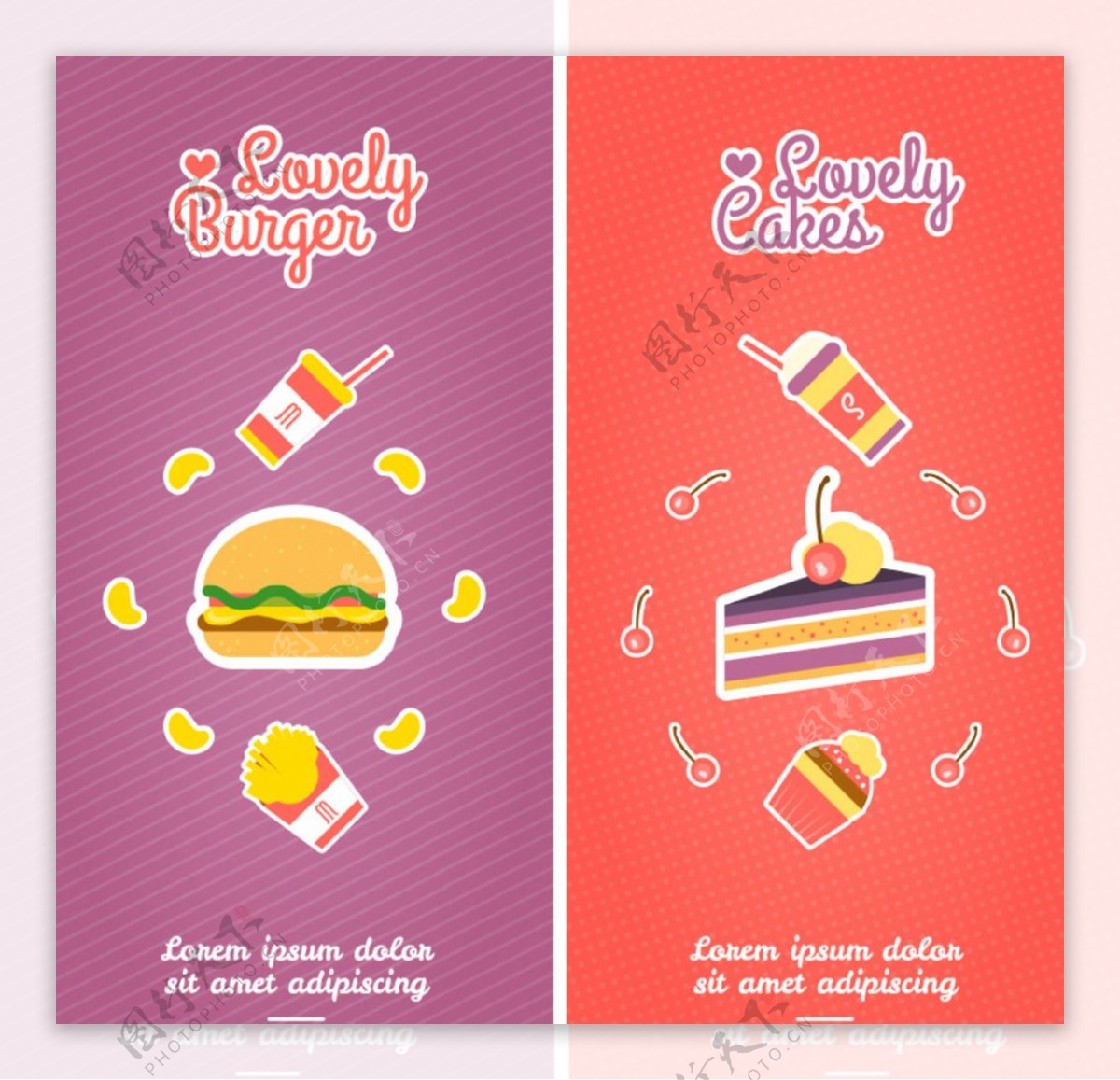 2款卡通食物banner