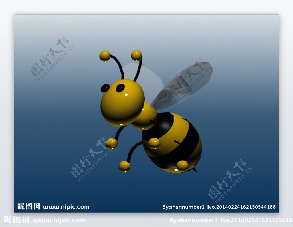 可爱的小蜜蜂3D模型