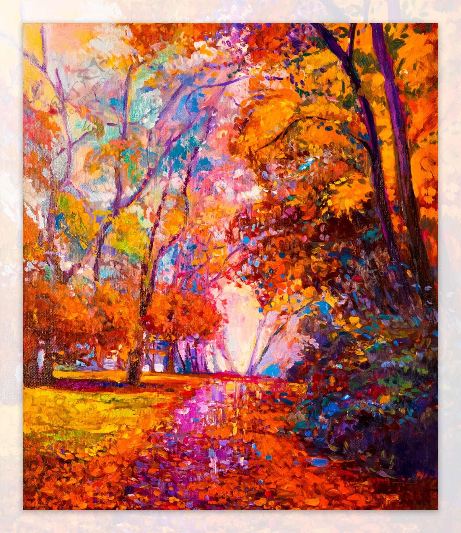 秋天风景油画图片素材-编号11728910-图行天下
