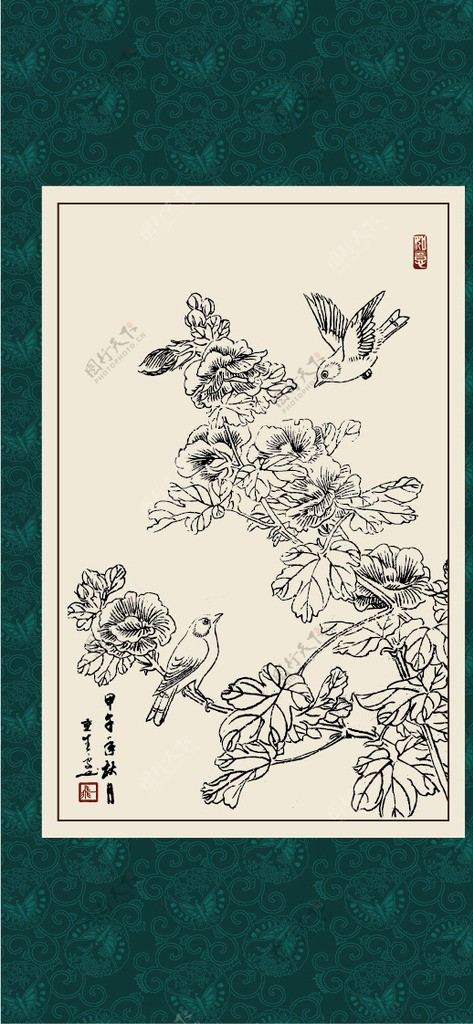 白描芙蓉