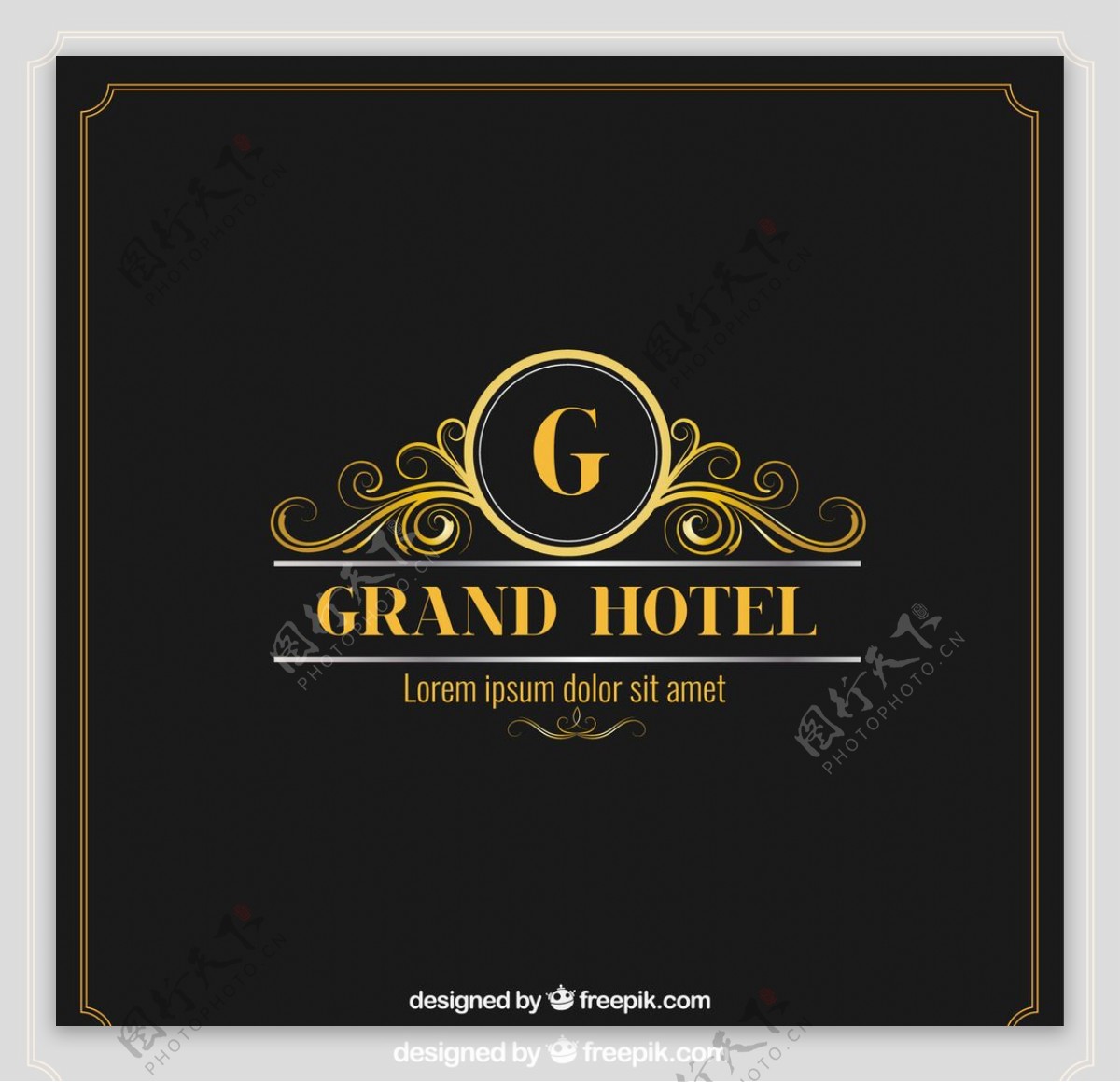 金色的酒店标志设计