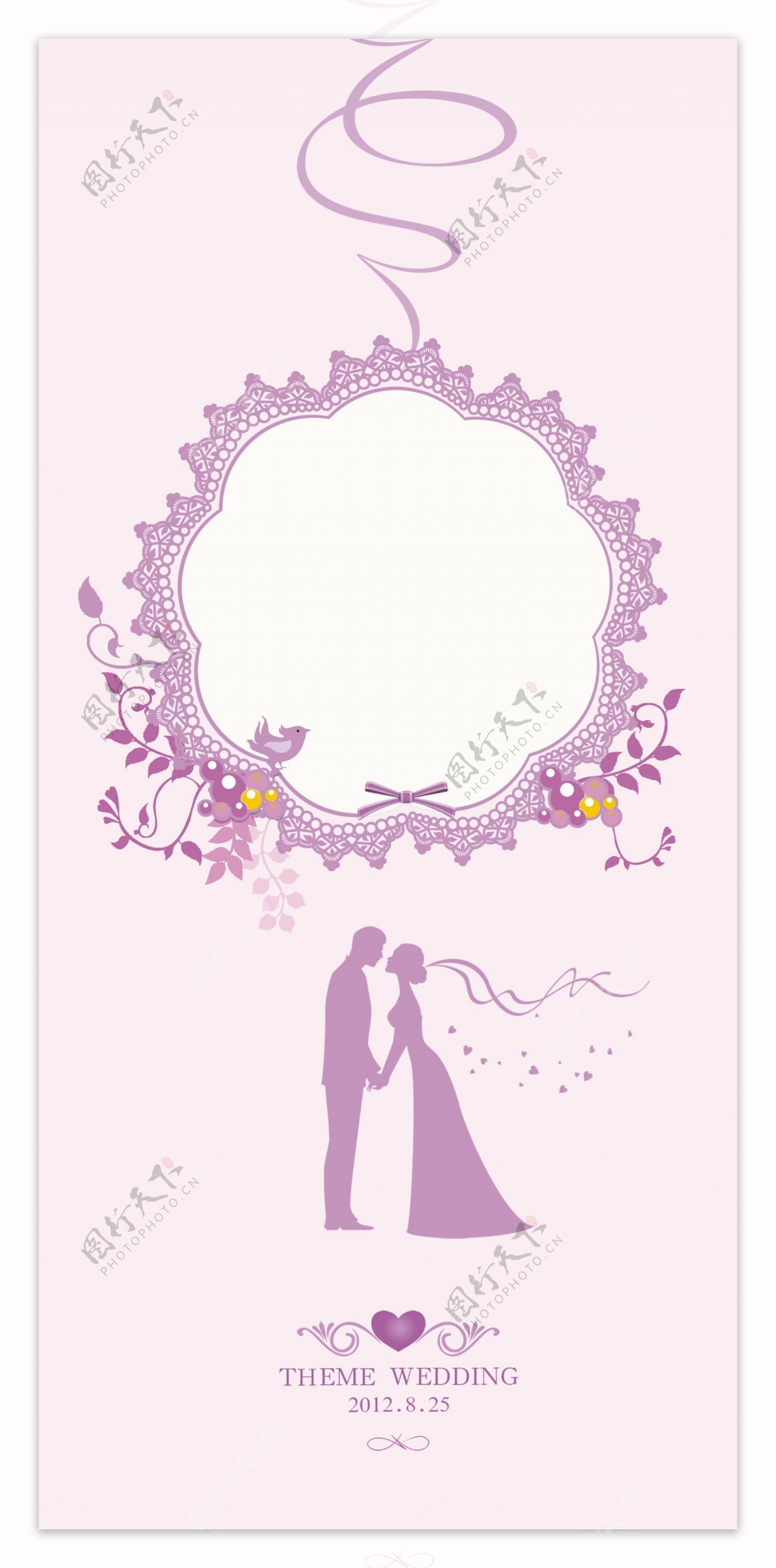 紫色婚礼耳板