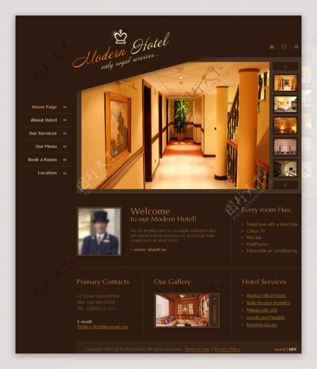 国外酒店公寓类网页设计模板
