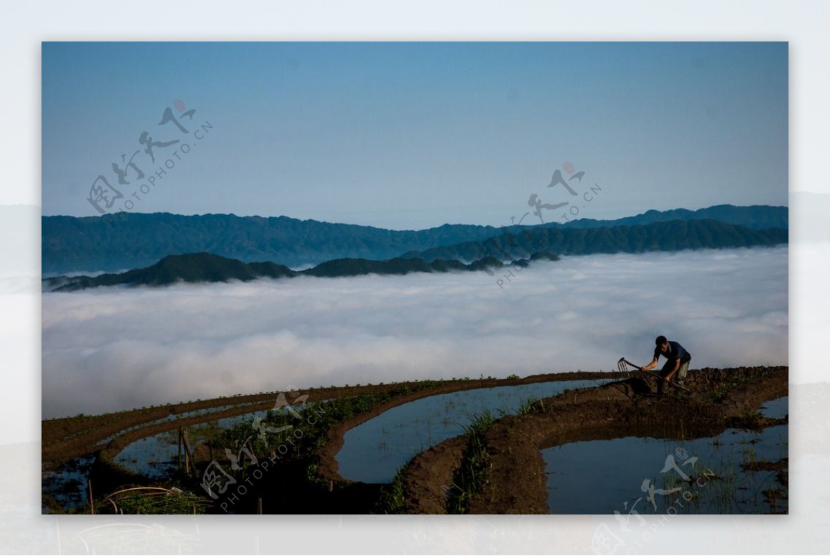 溆浦风光龙谭山背梯田