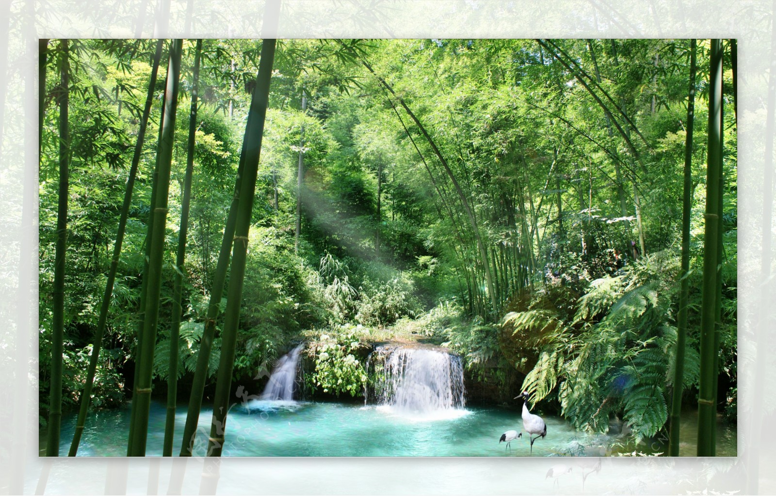 竹林山水风景