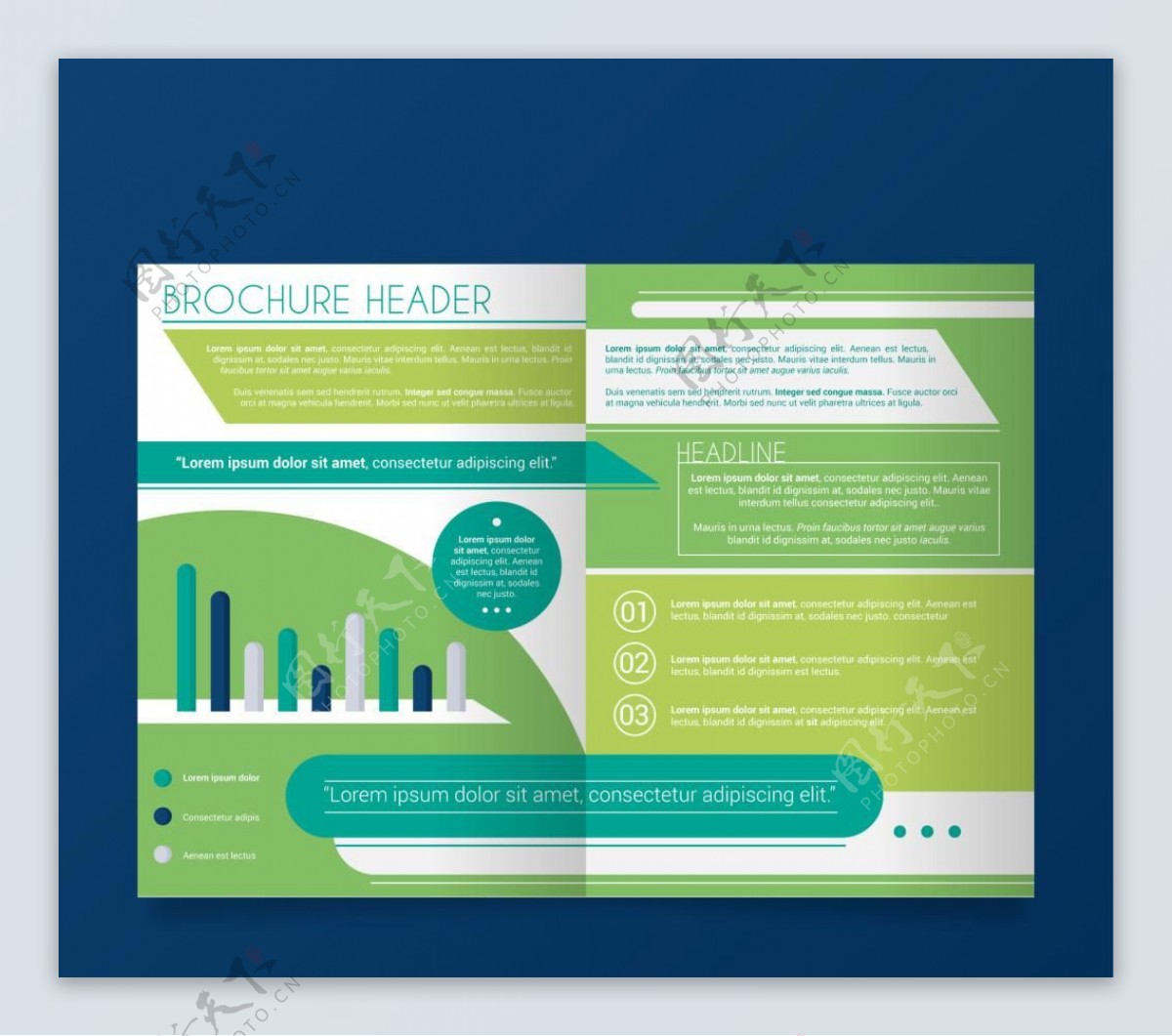统计数据绿色小册子宣传活动模板