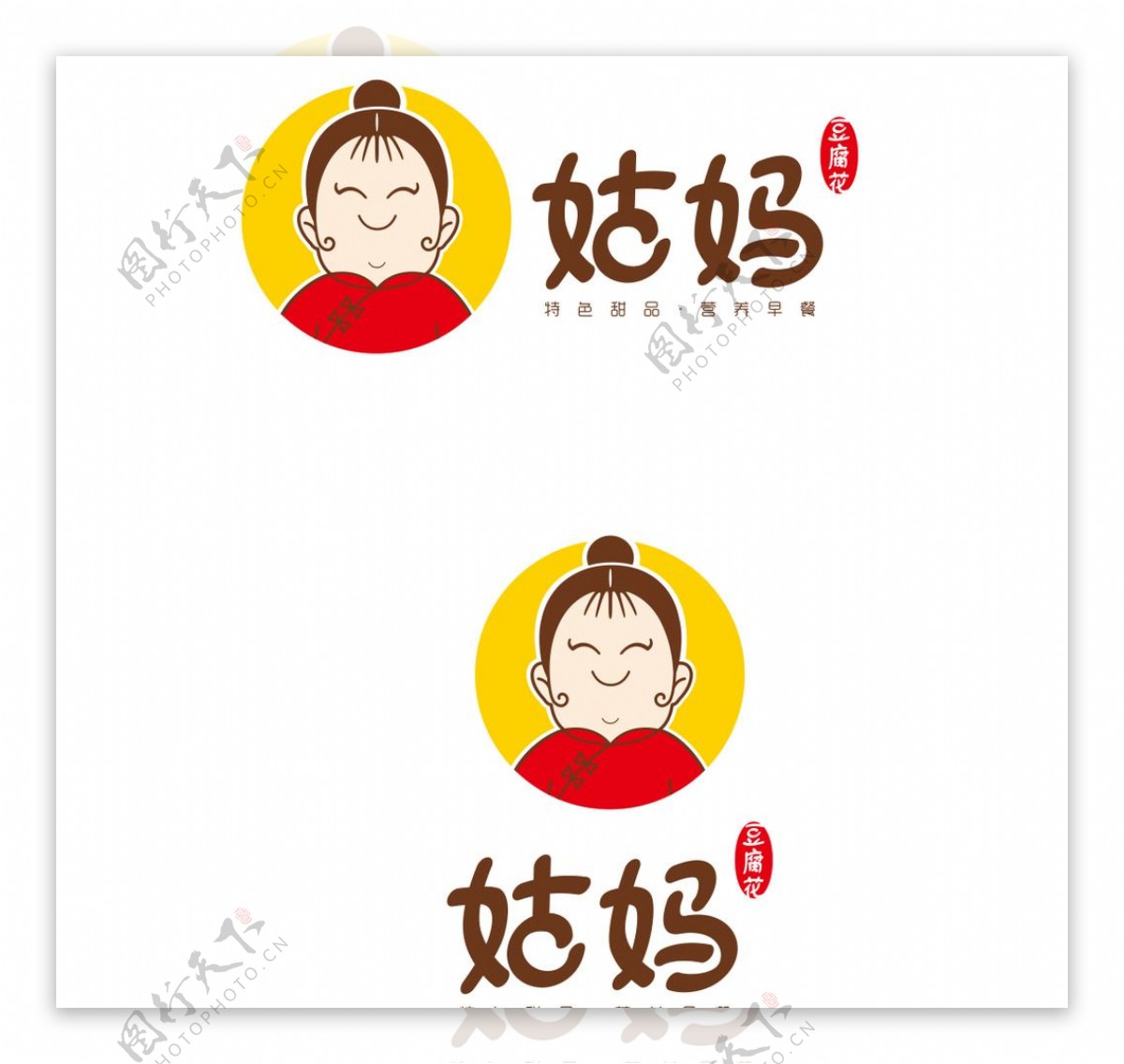 姑妈豆腐花甜品logo