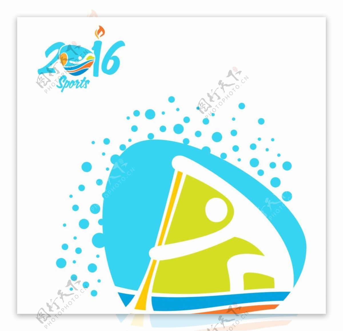 巴西奥运会抽象划船素材