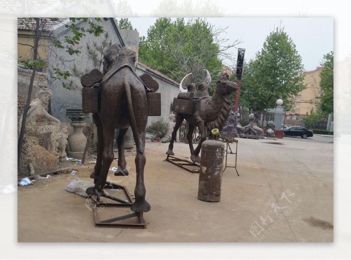 骆驼铜雕两匹
