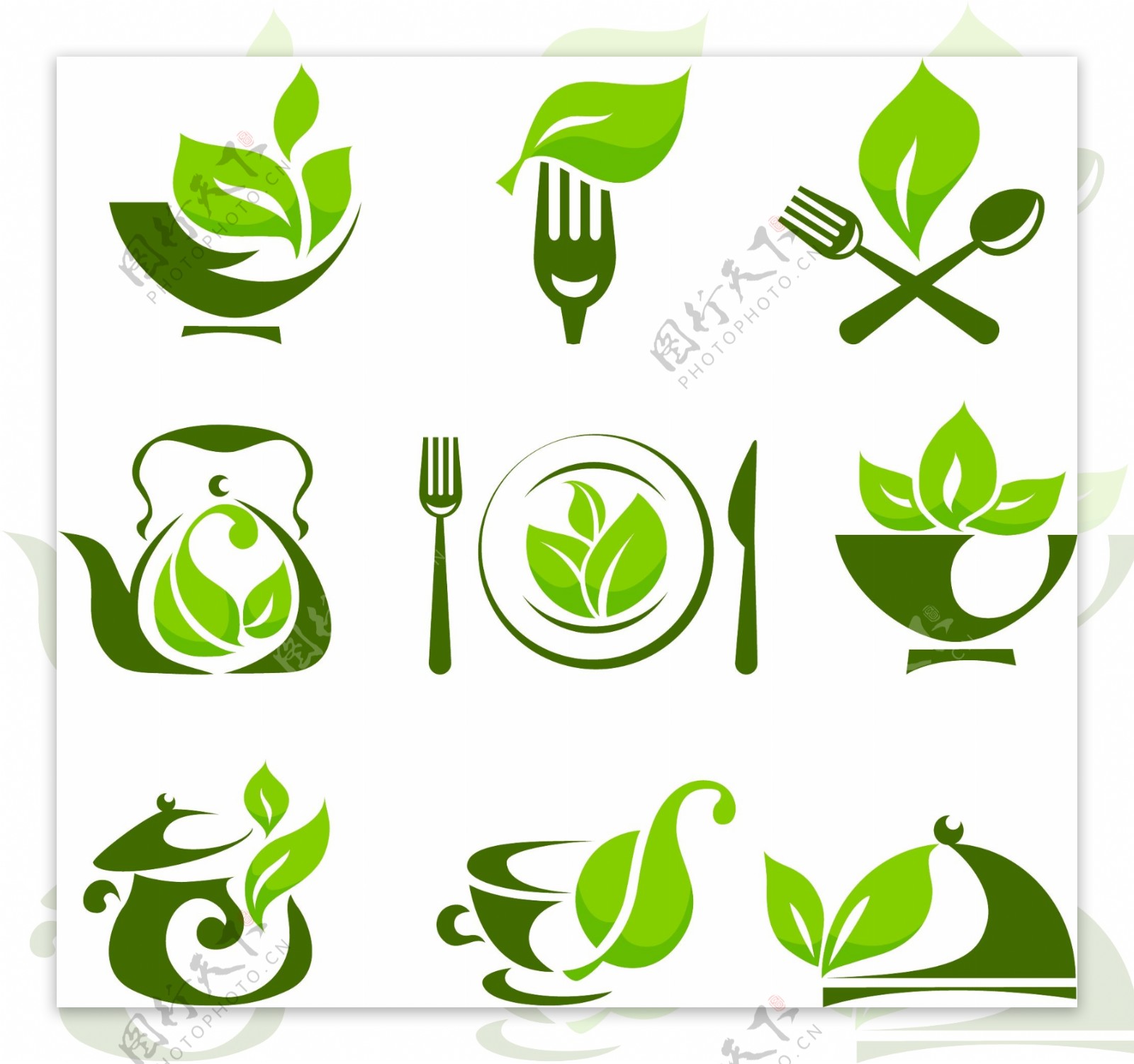 绿色餐饮图标