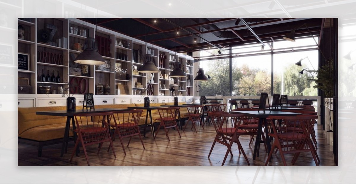 室内设计舒适咖啡厅环境效果图