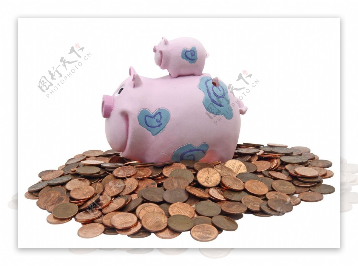 硬币和小猪存钱罐