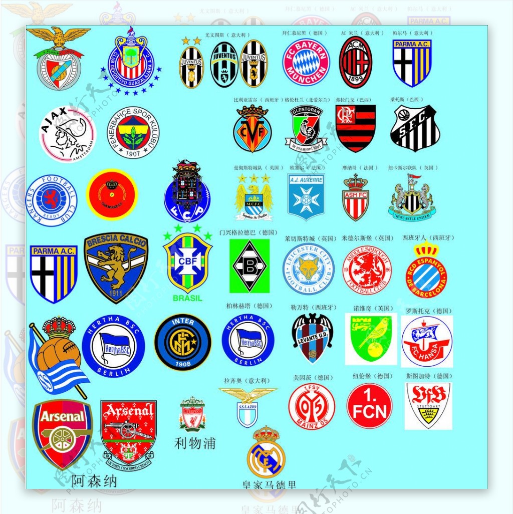 欧洲足球队队徽总汇