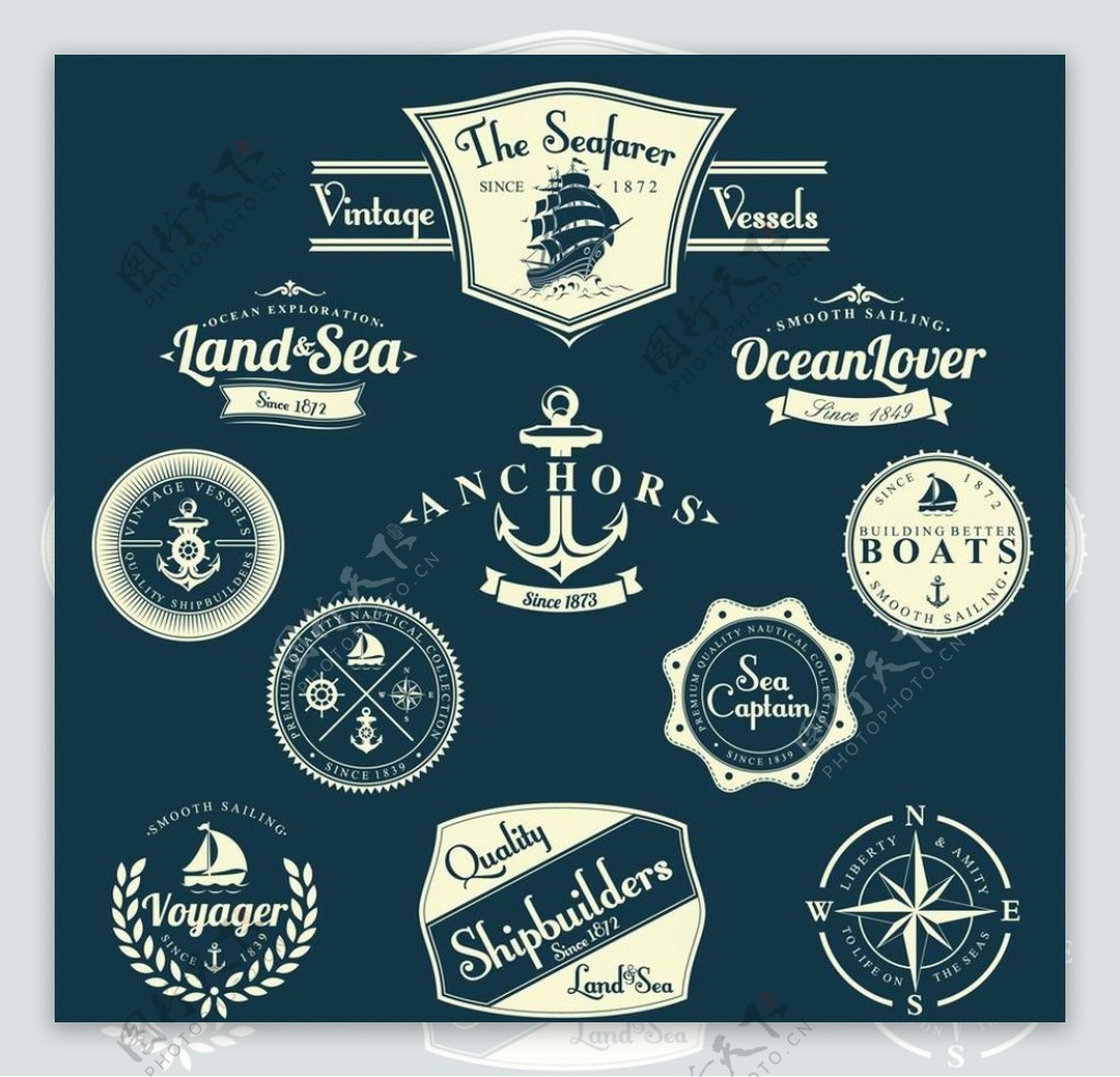 海洋徽章标签