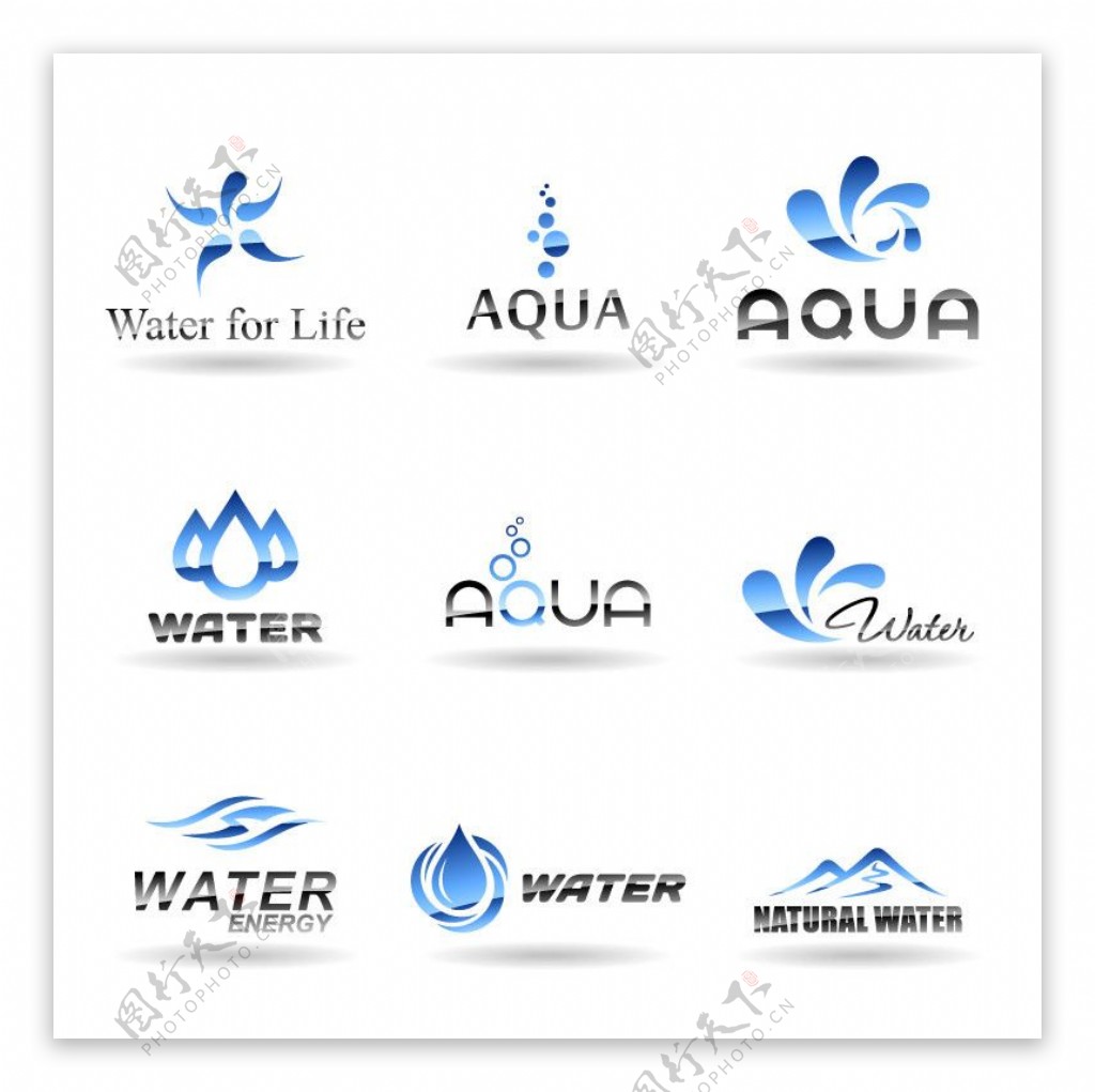 水流水滴企业logo设计