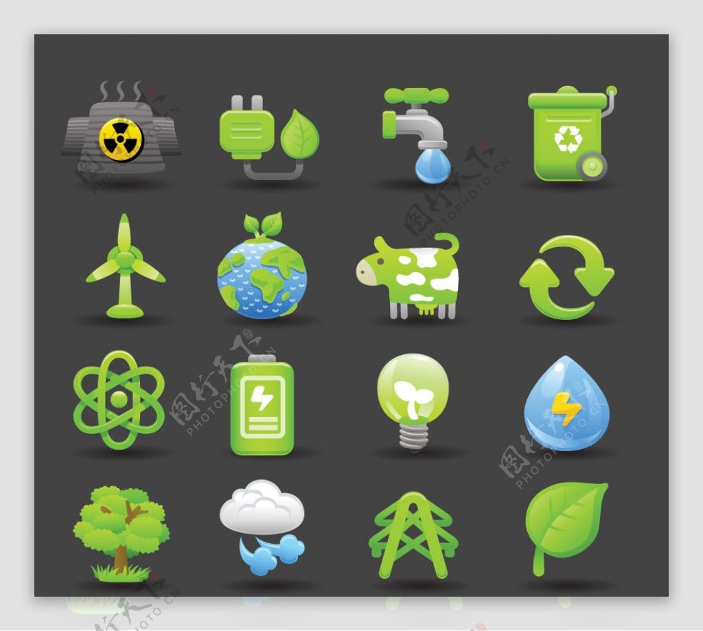 绿色环保生态网页图标
