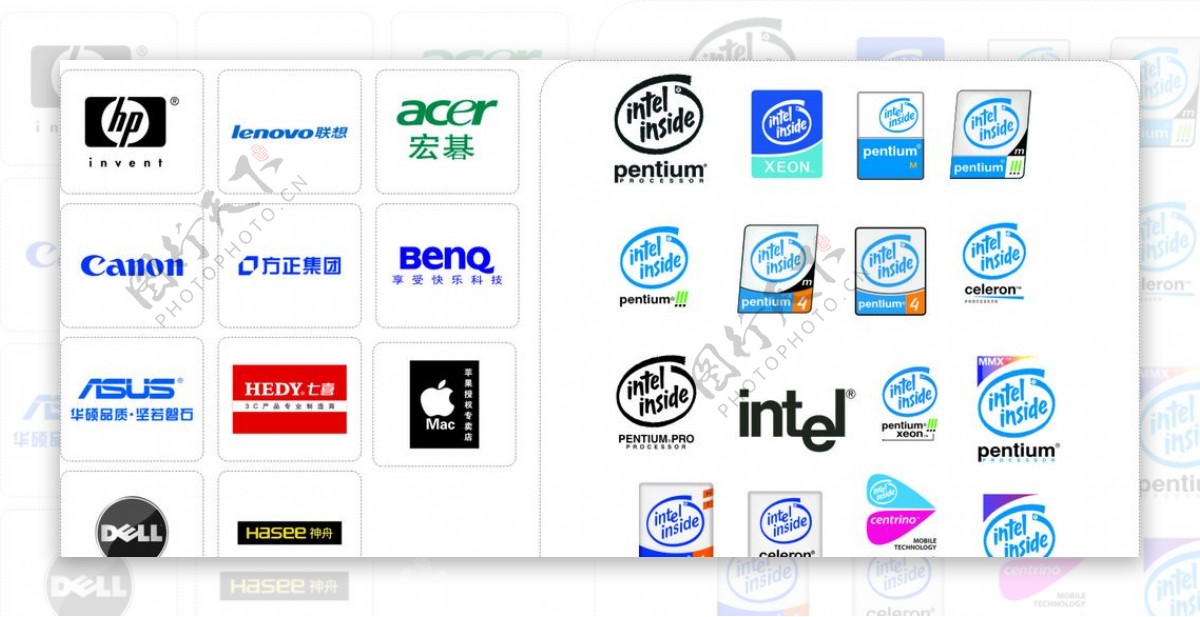 各种电脑品牌标志