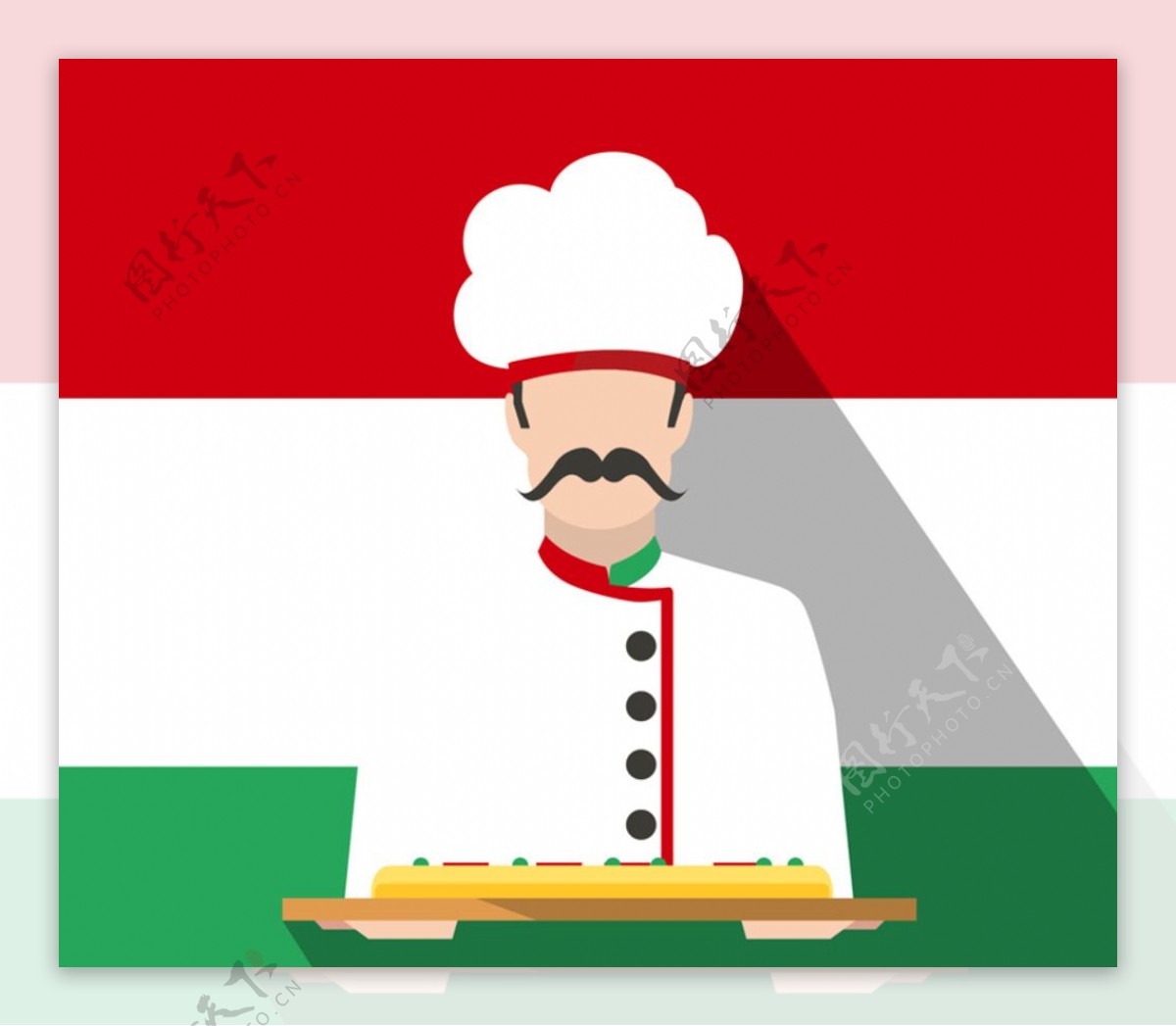 端着披萨的意大利厨师