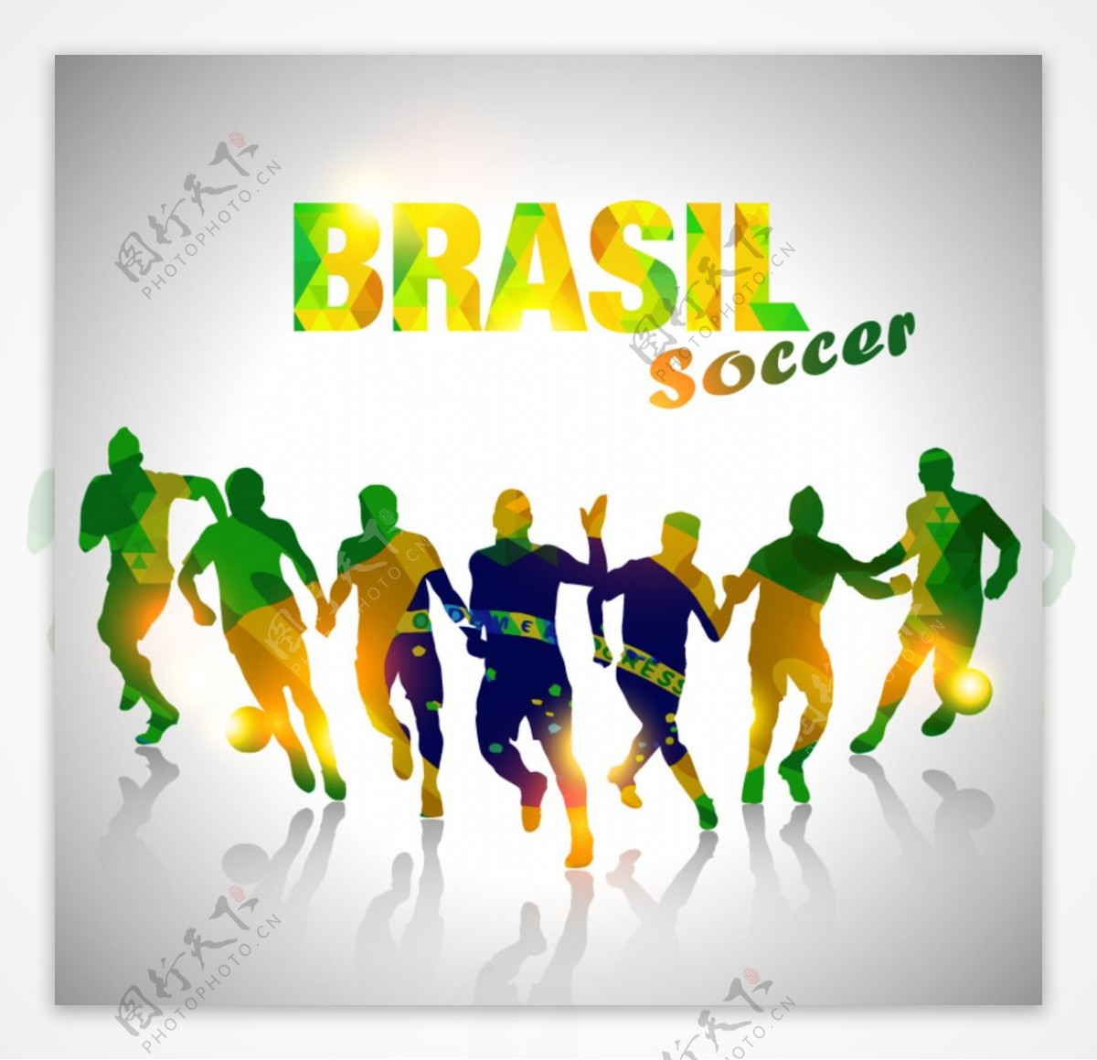 动感巴西世界杯海报矢量素材