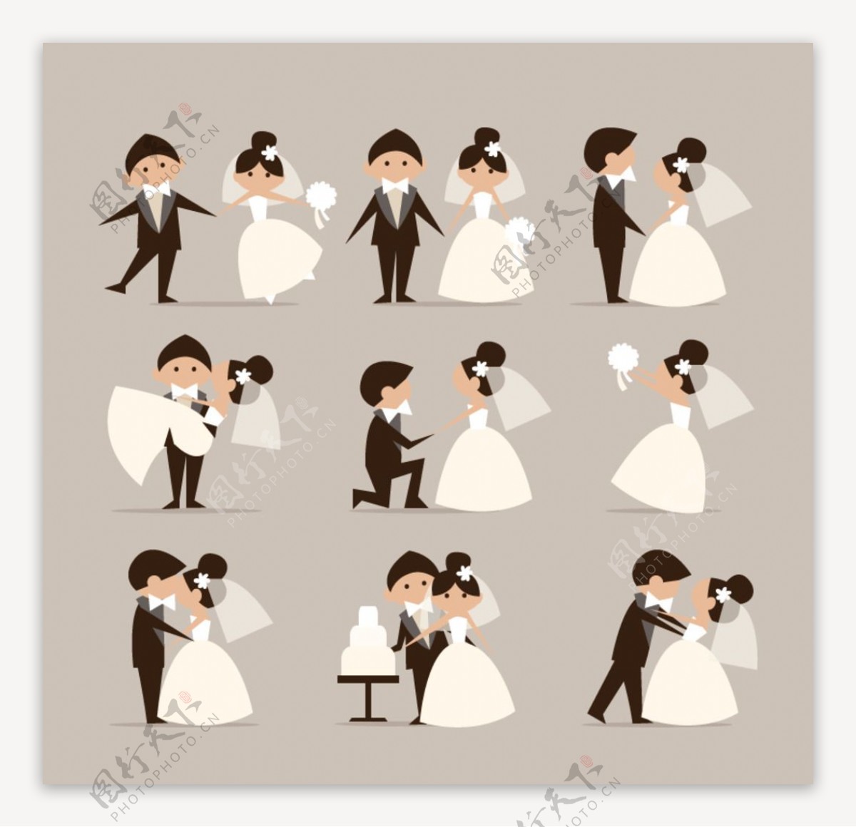 婚礼插图结婚插图婚纱插图