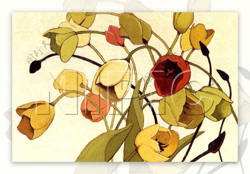 花卉油画6150厘米X70厘米