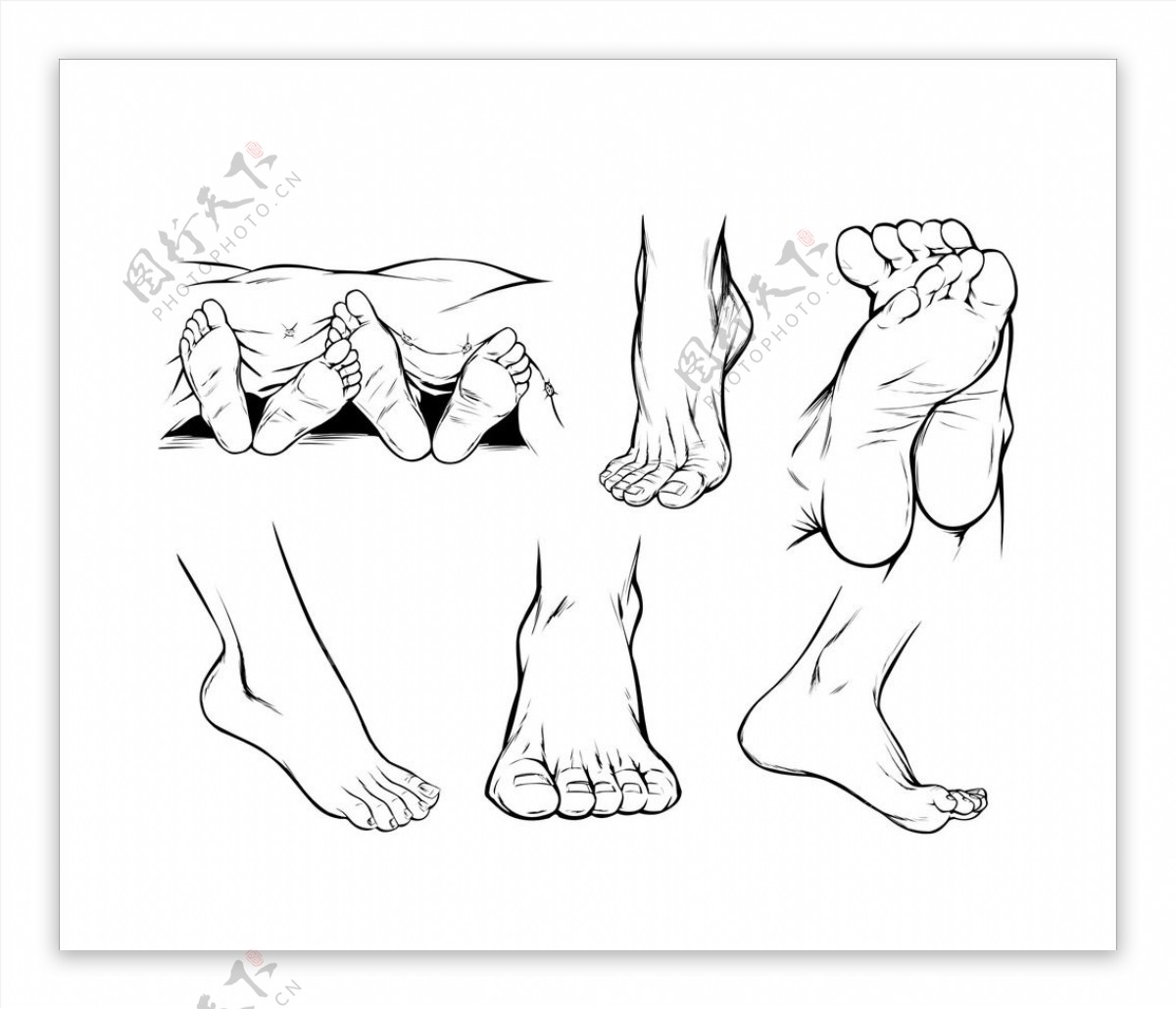 人体脚部素描