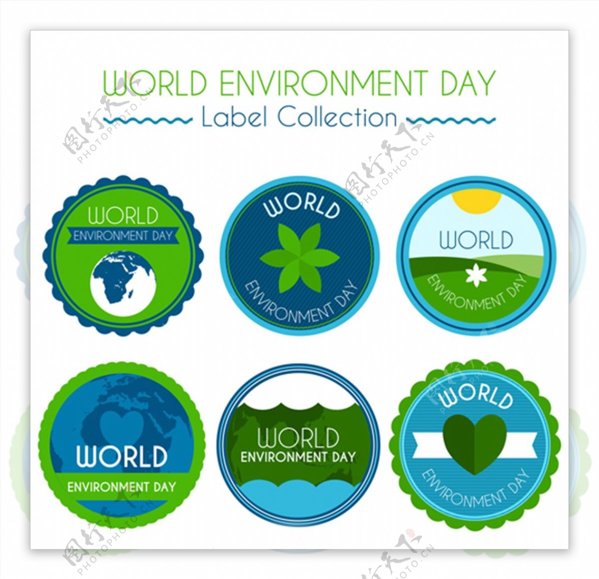 世界环境保护日标签贴纸