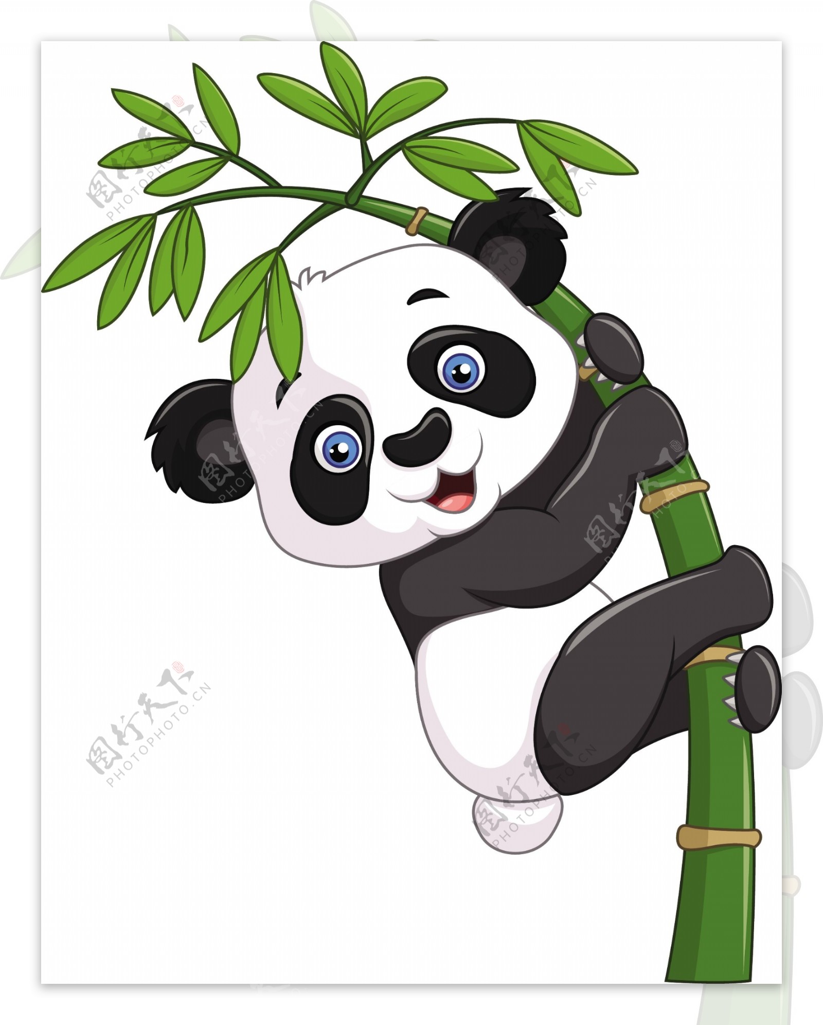 熊猫爬树爬杆