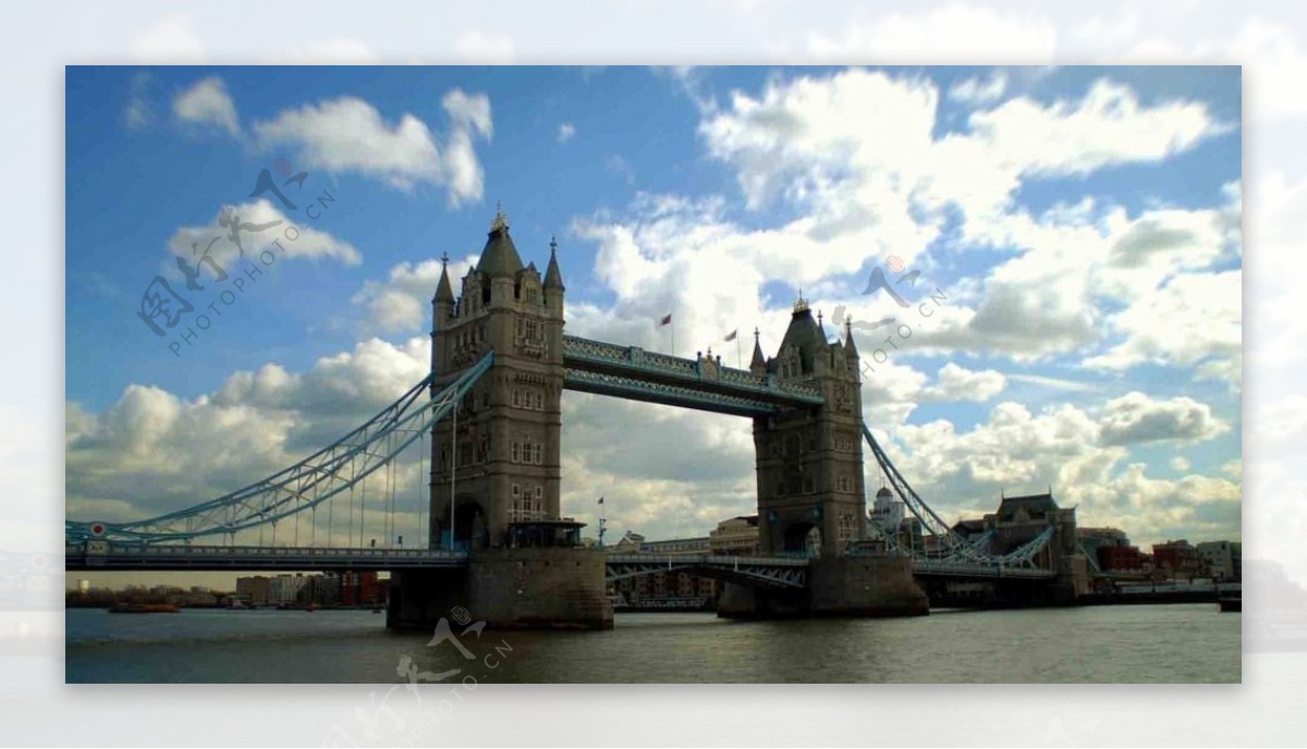 伦敦塔桥名胜延时实拍视频