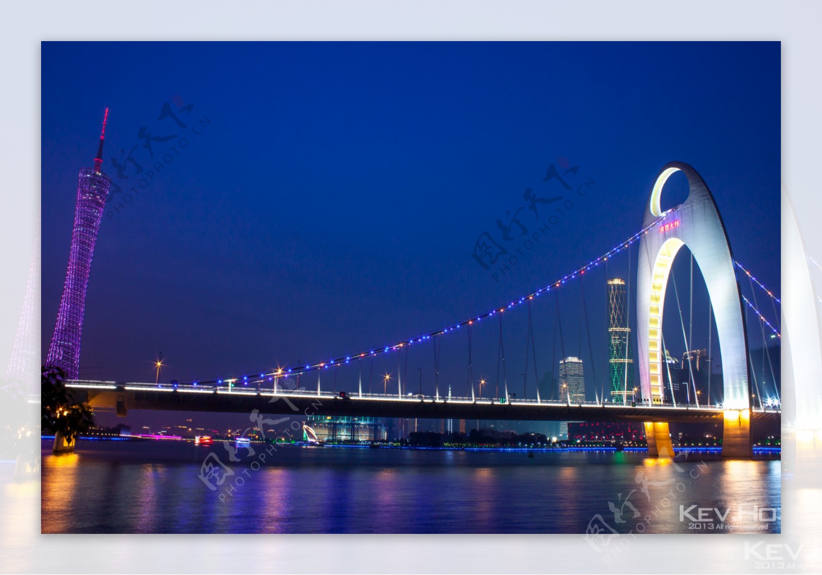 广州塔猎德大桥夜景