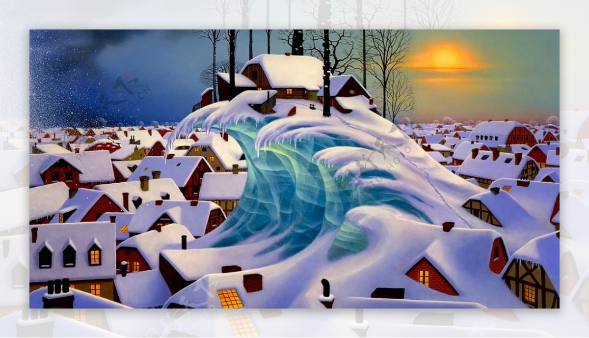 雪景装饰画