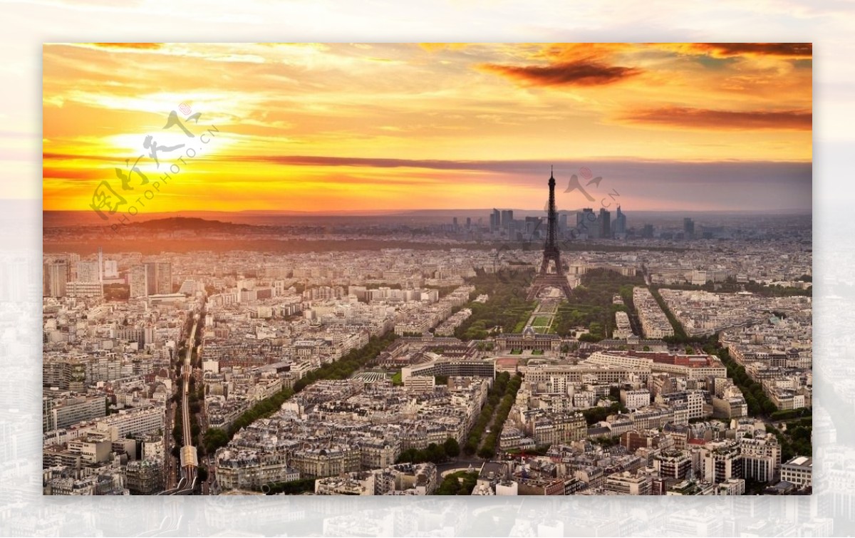 巴黎日落时俯瞰