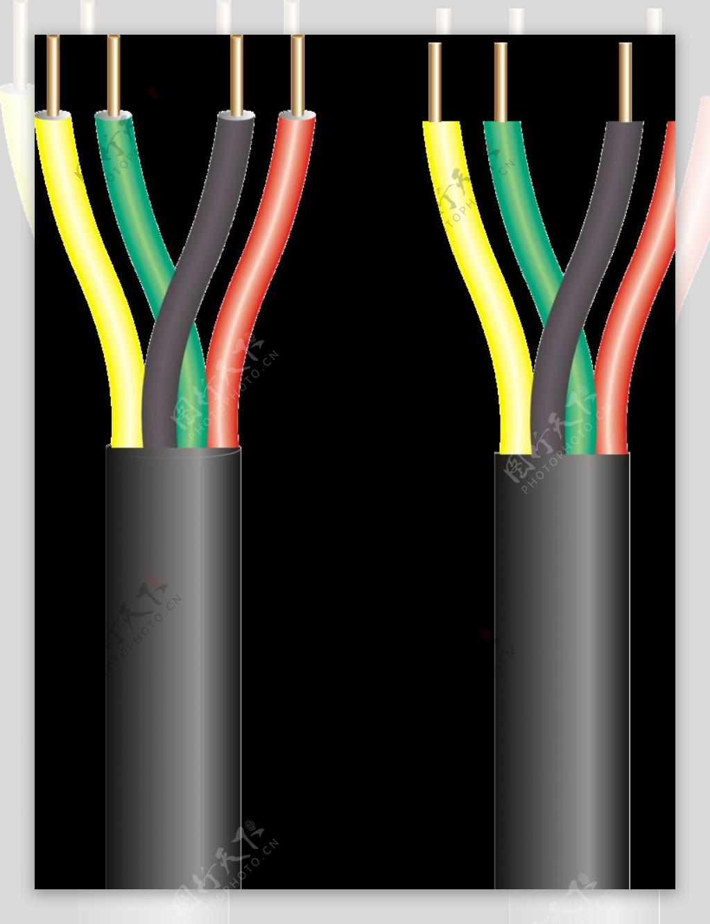 彩色电线电缆矢量图