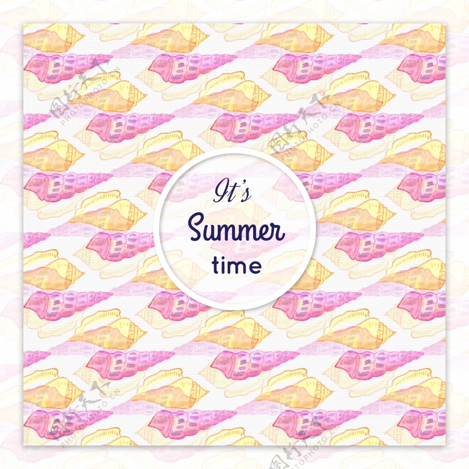 夏日清新粉色海鲜背景图片