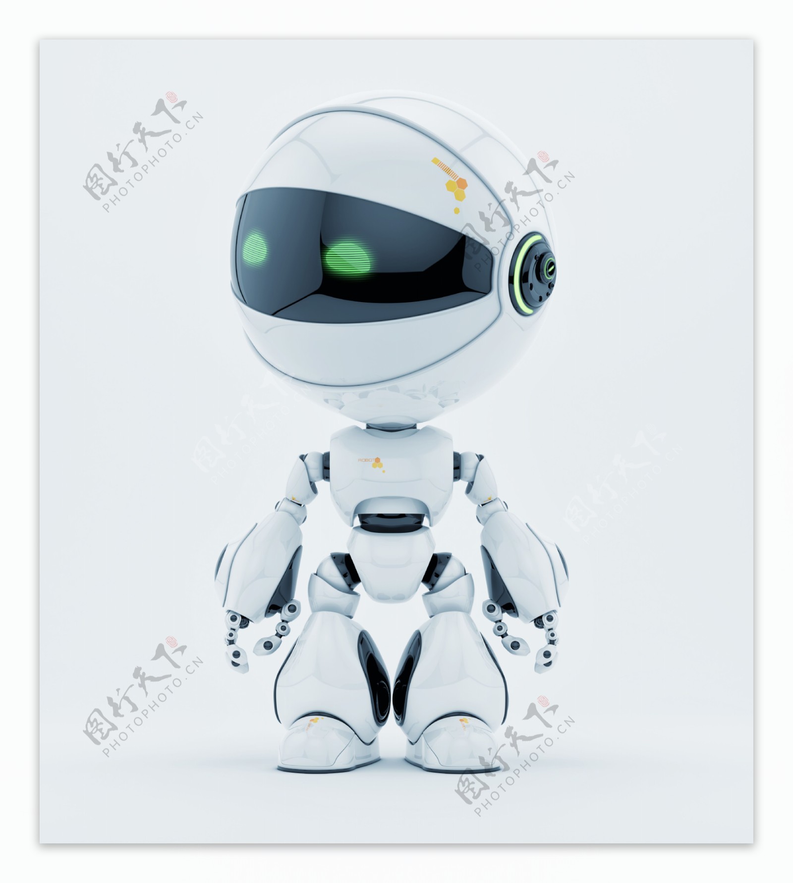 白色立体小机器人图片