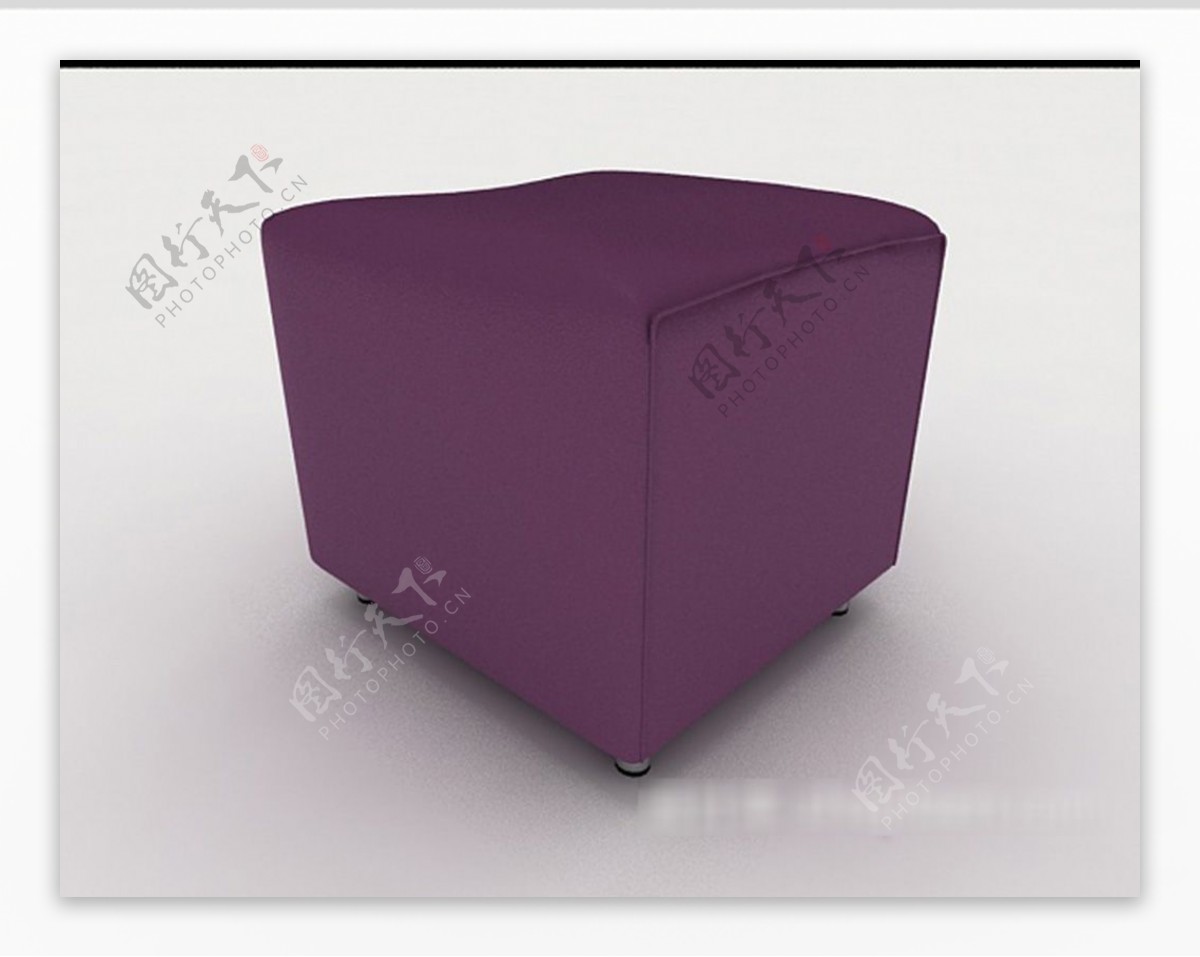 现代紫色沙发凳3d模型下载