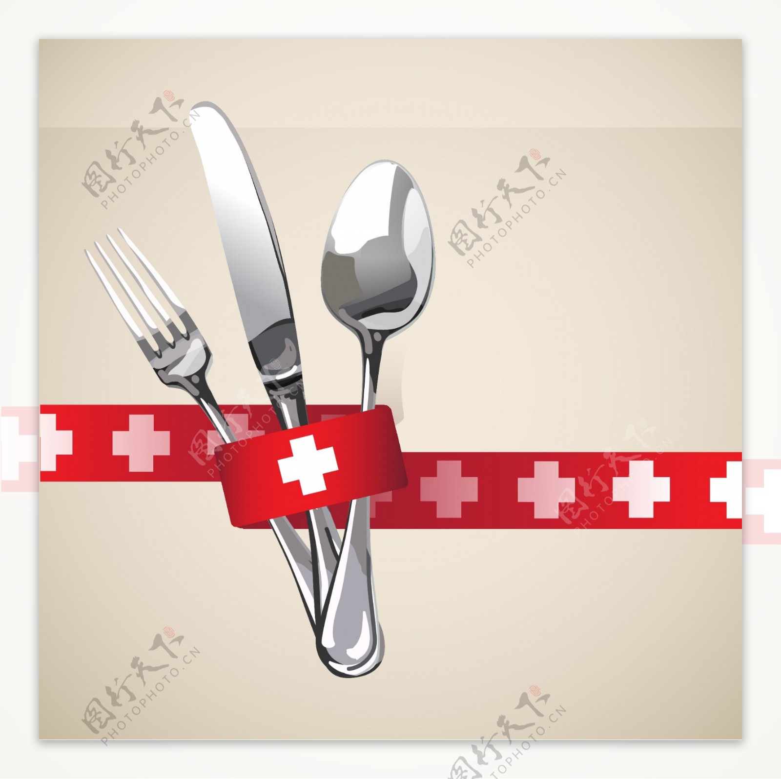 红色创意餐厅菜单Logo设计