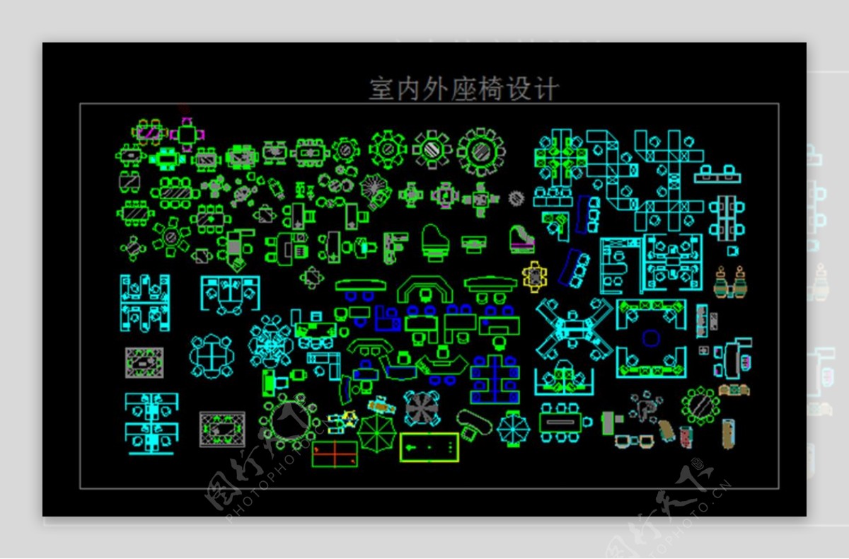 室内外桌椅设计CAD图纸