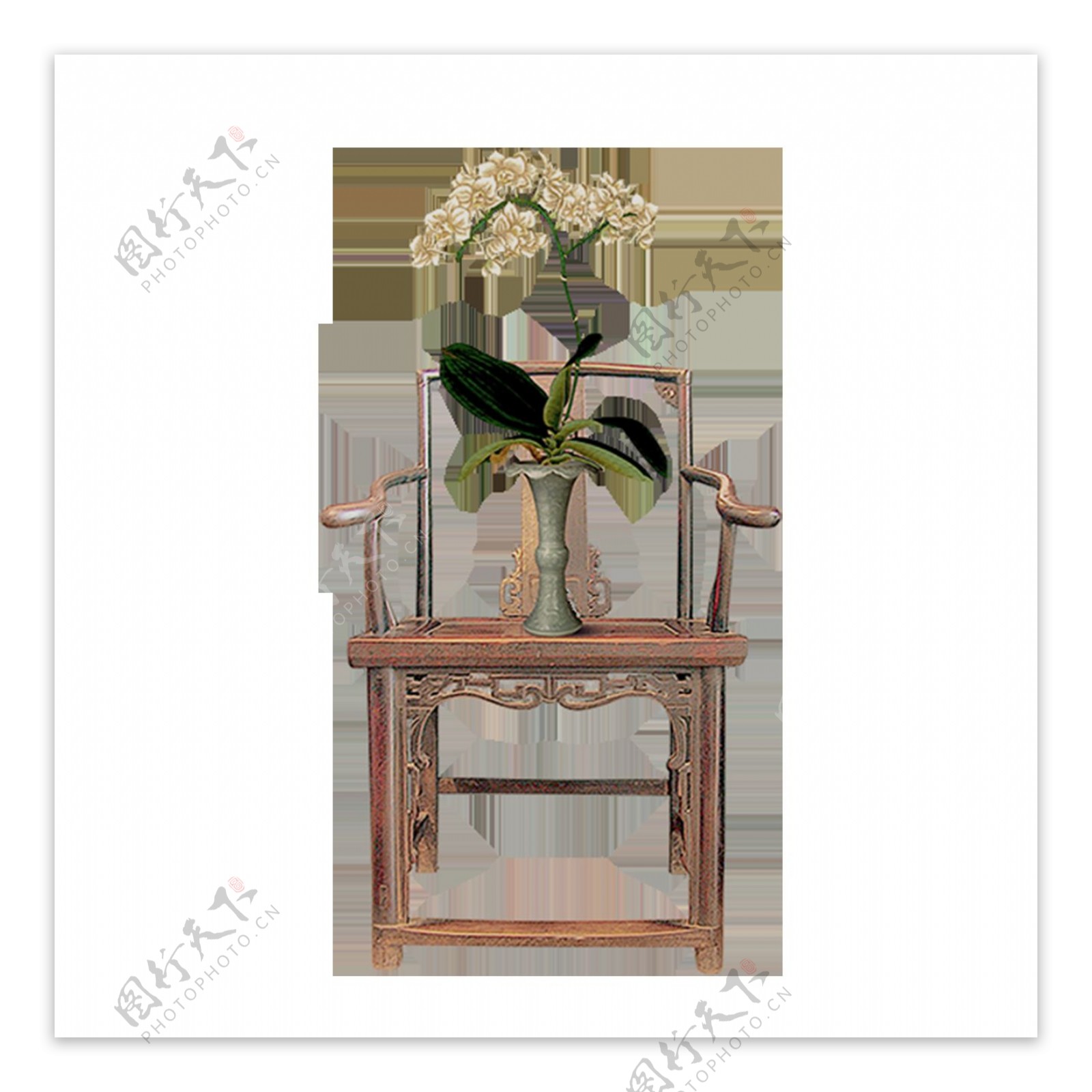 中式高椅花瓶元素