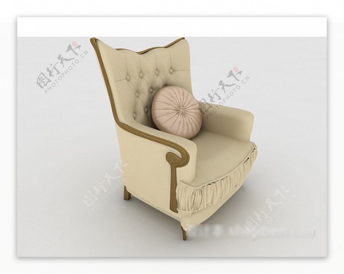 欧式简约沙发椅子3d模型下载